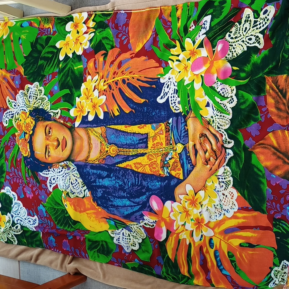 Big Friday Kahlo Portrait Viscose Shawl
